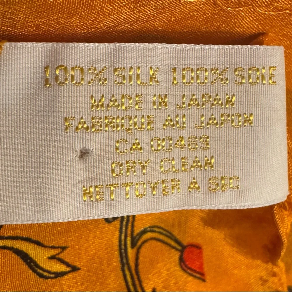 100% Silk Elaine Gold Scarf Approx 50”x10”